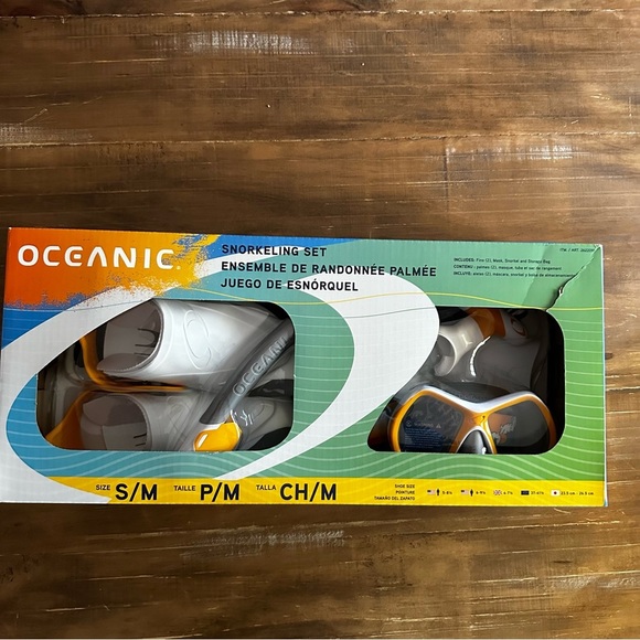 Oceanic Other - Oceanic Adult Snorkeling Set Snorkel Mask Flippers & Bag Small/ Medium Brand New